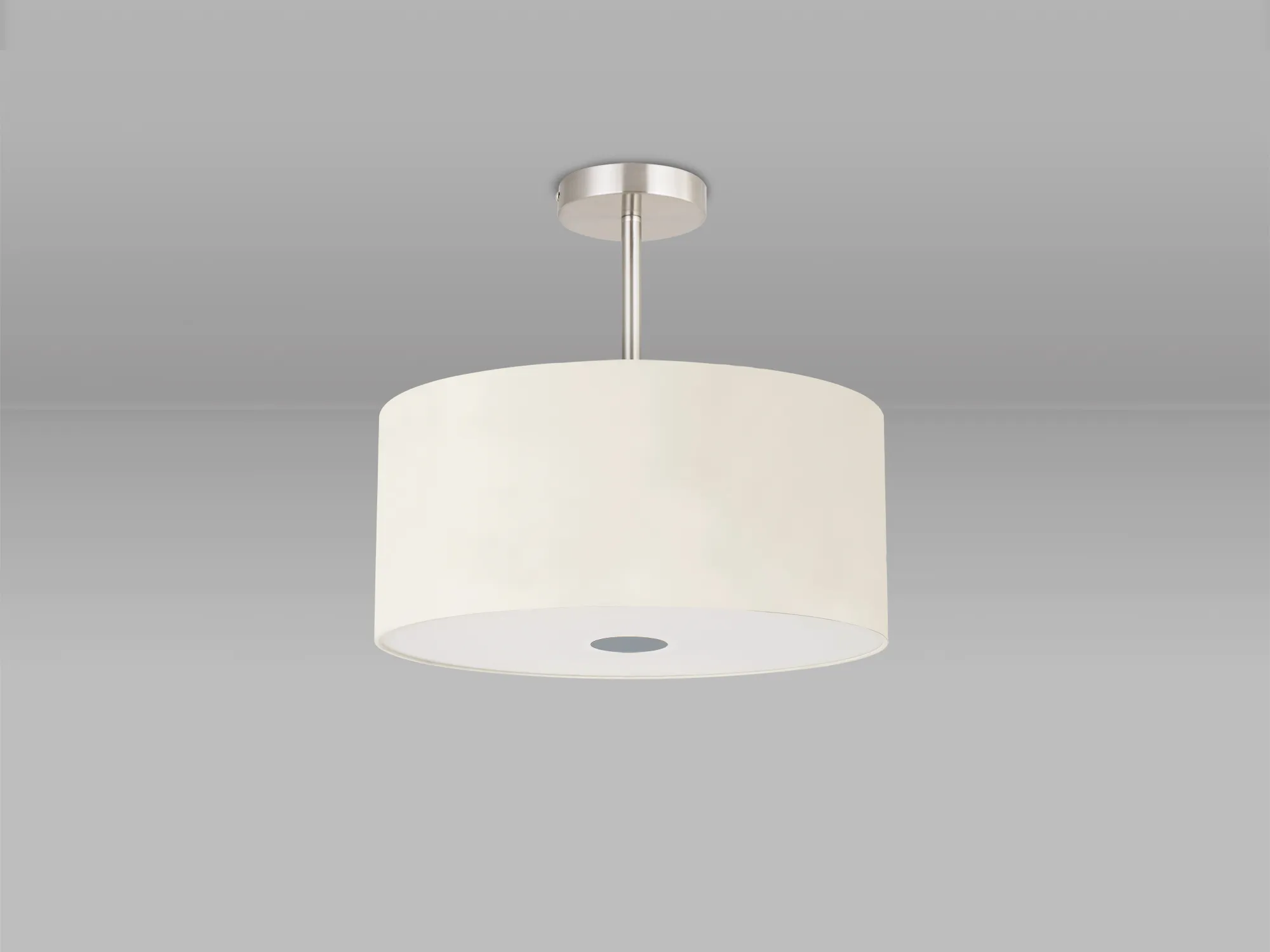 Baymont 40cm Semi Flush 3 Light Satin Nickel, Ivory Pearl, Frosted Diffuser DK0411  Deco Baymont SN IV